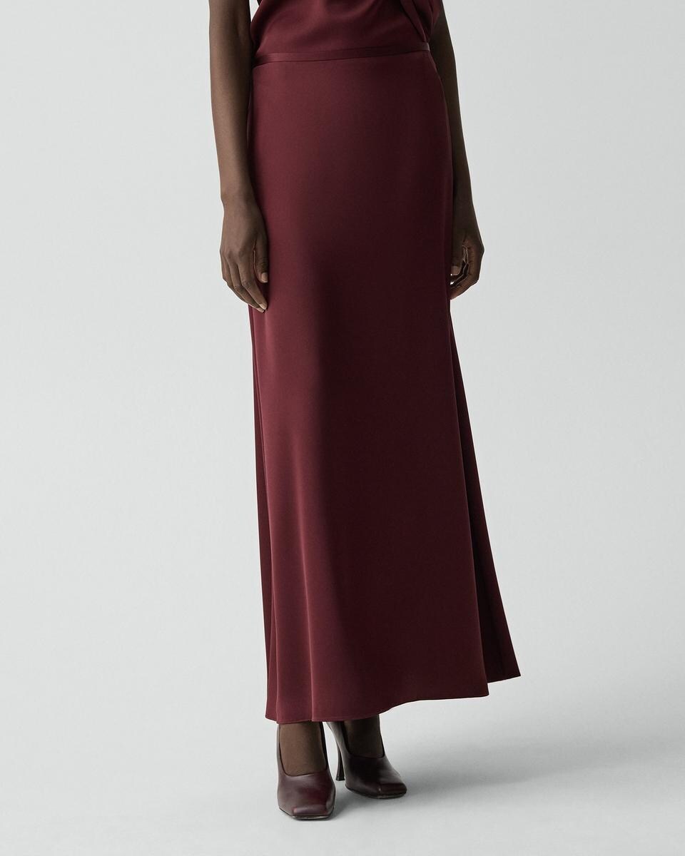A-Line Maxi Skirt in Satin