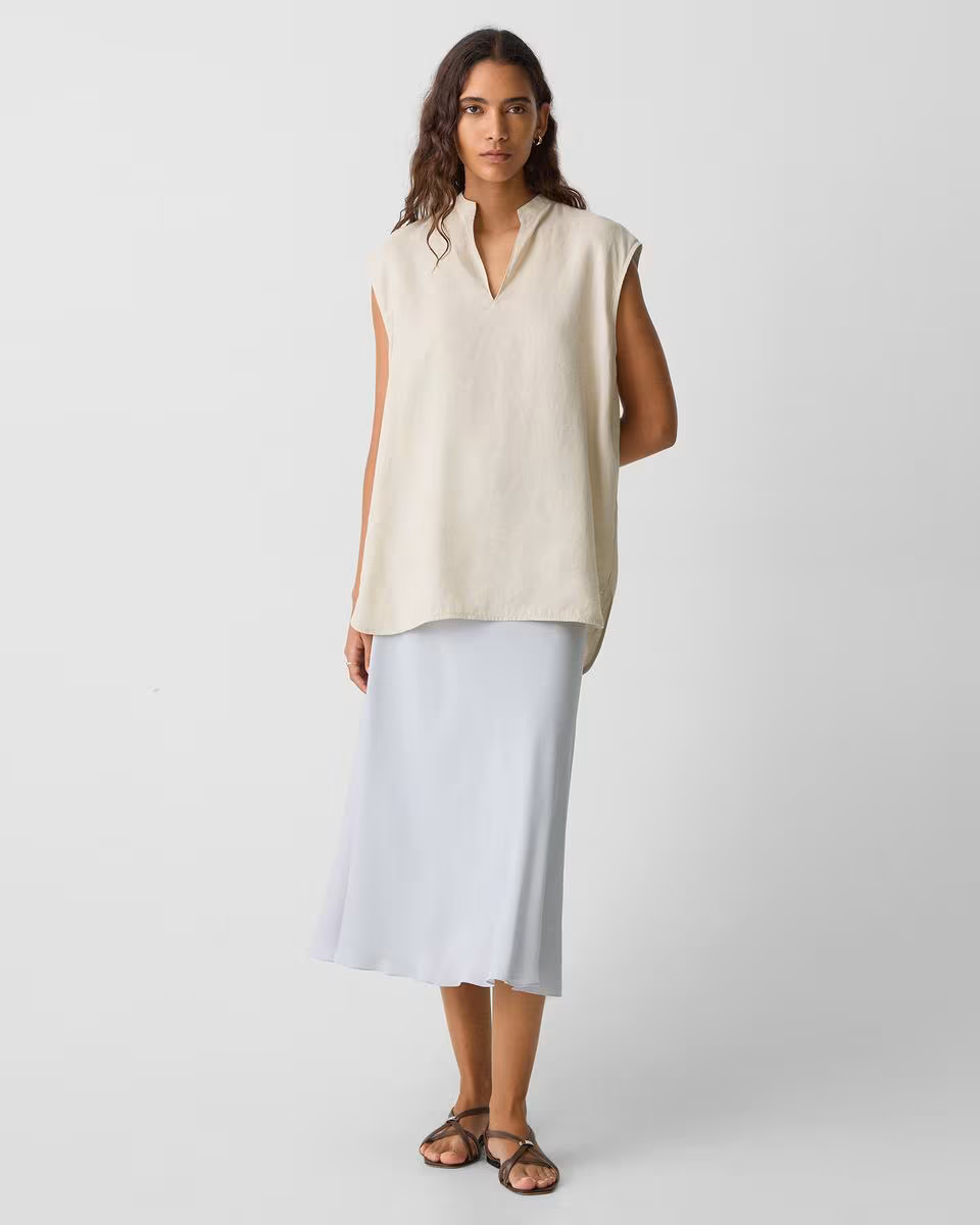 Boxy Tunic Top in Relaxed Linen