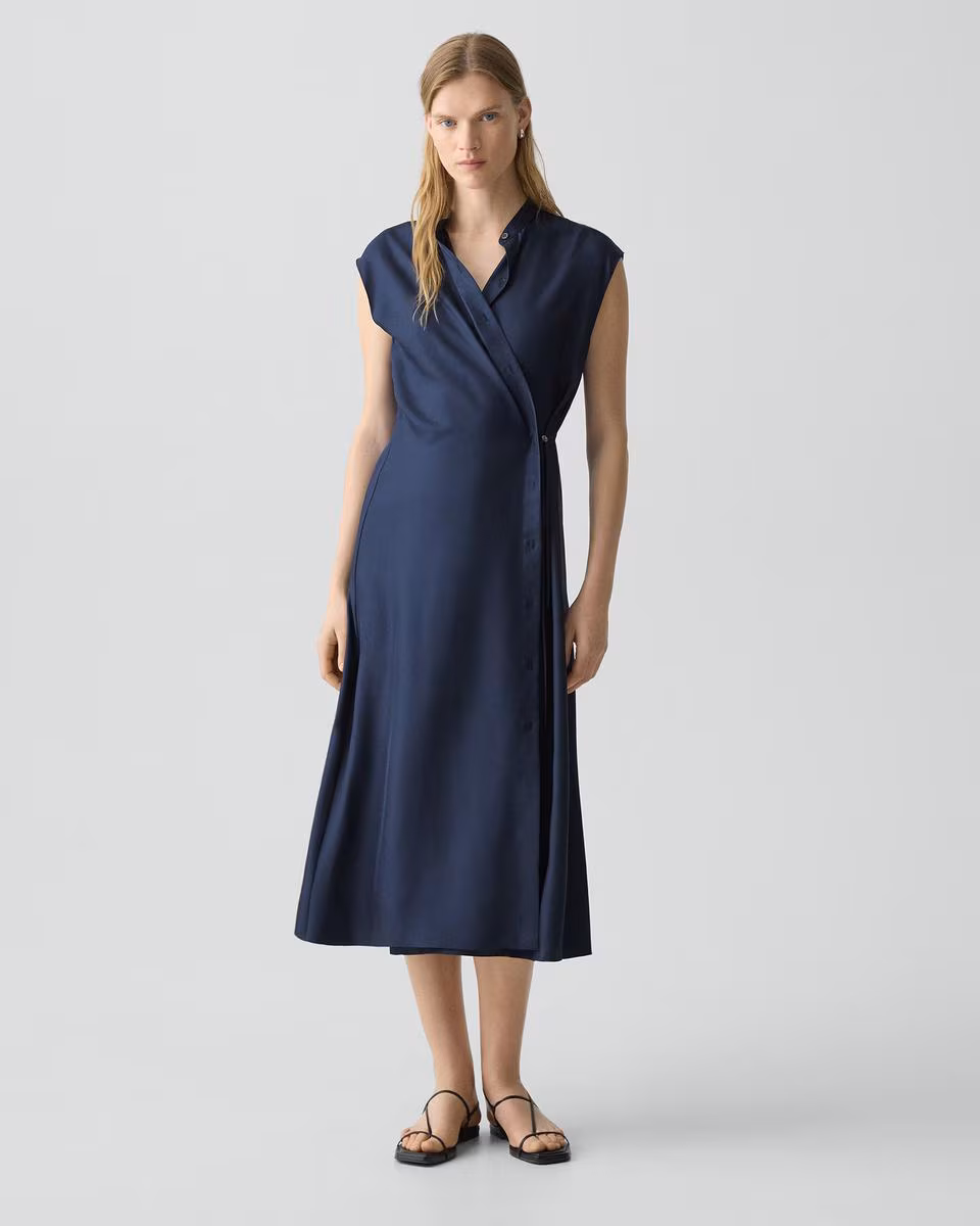 Convertible Wrap Dress in Mod Silk Twill