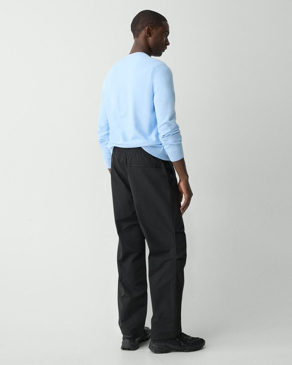 Wide-Leg Drawstring Pant in Cotton-Blend