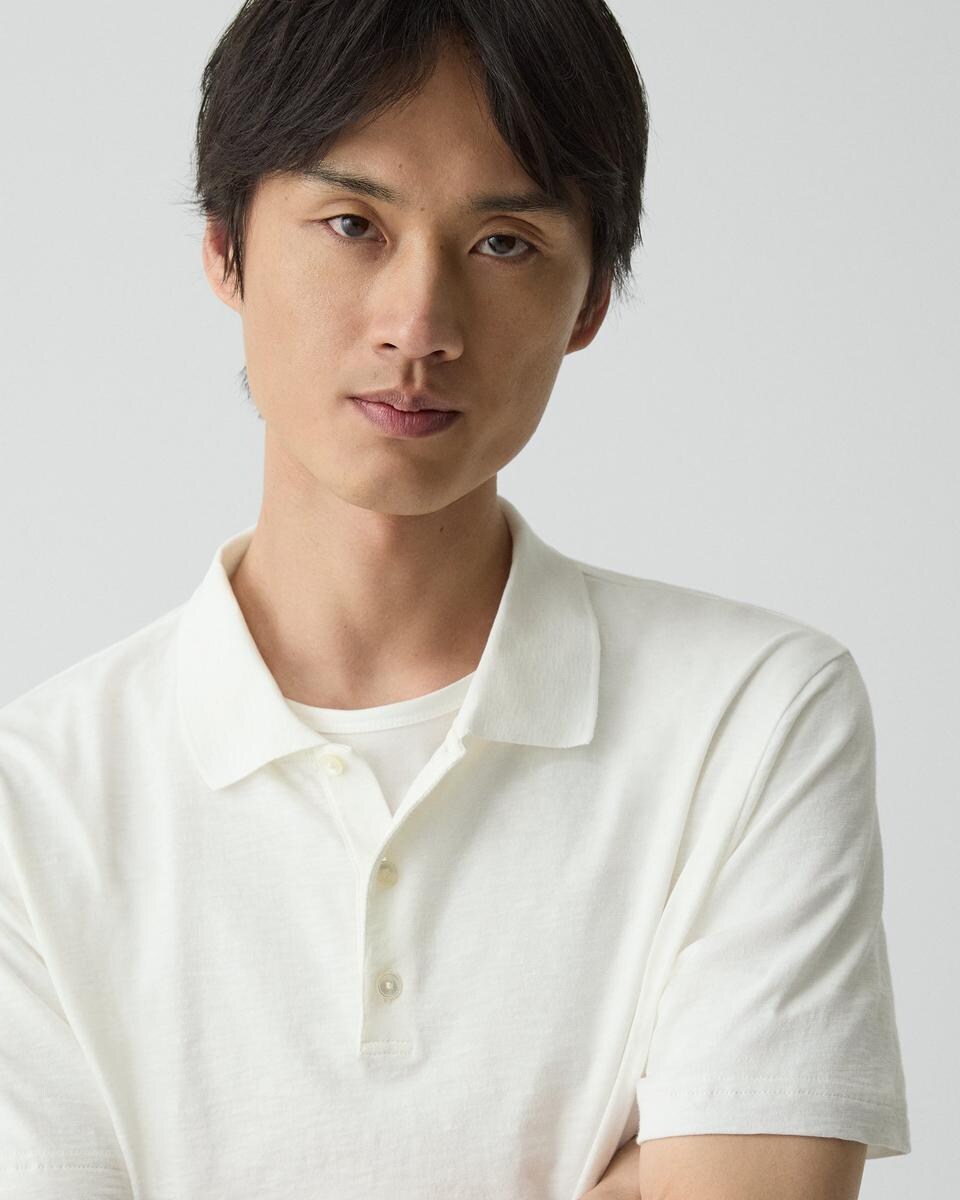 Bron Polo Shirt in Cosmos Slub Cotton