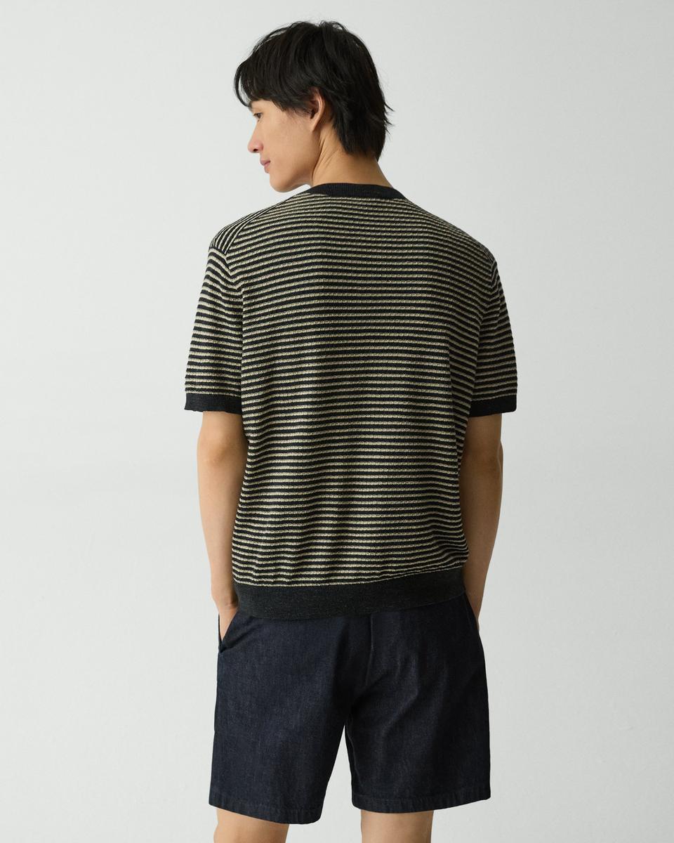 Striped Tee in Pacific Linen
