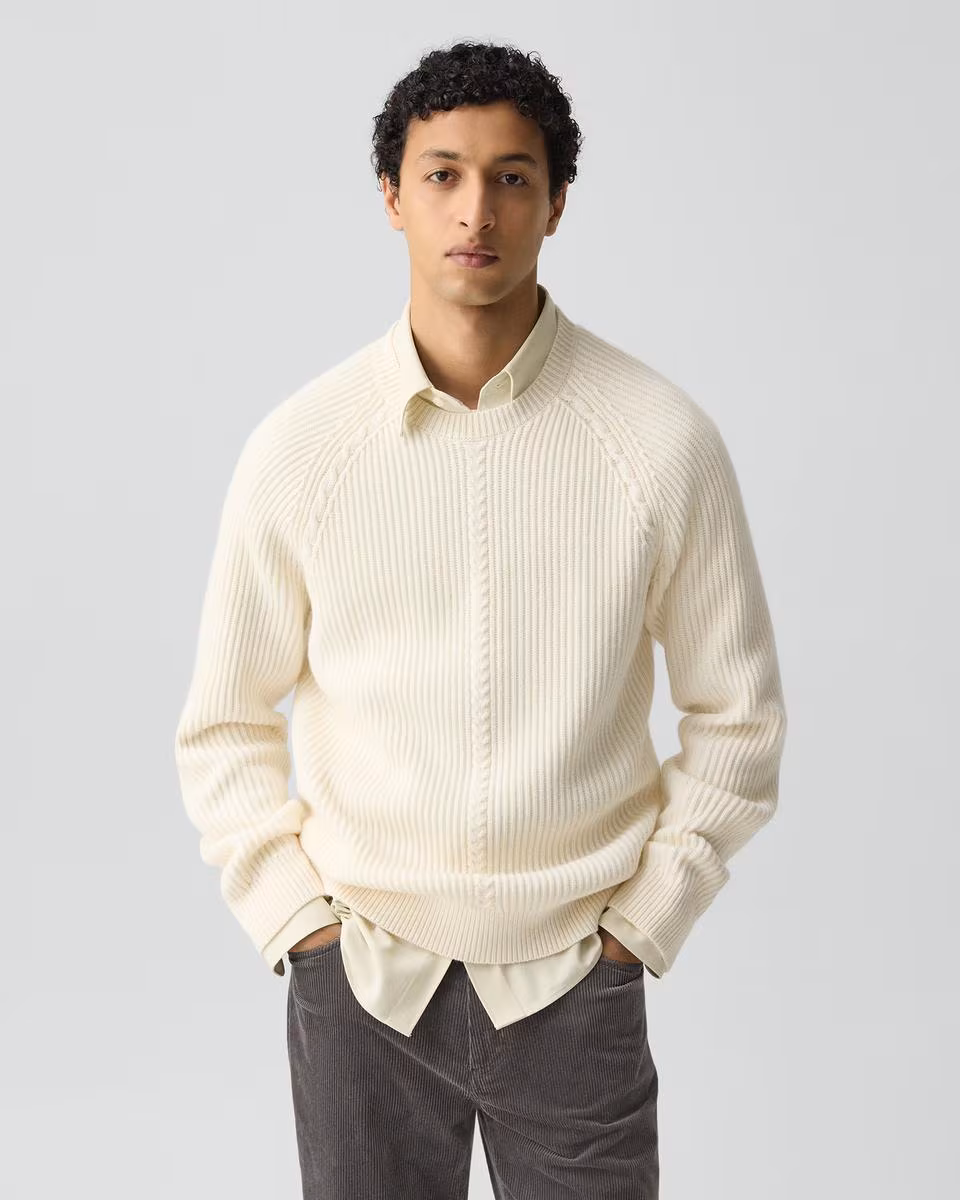 Crewneck Sweater in Wool-Cashmere