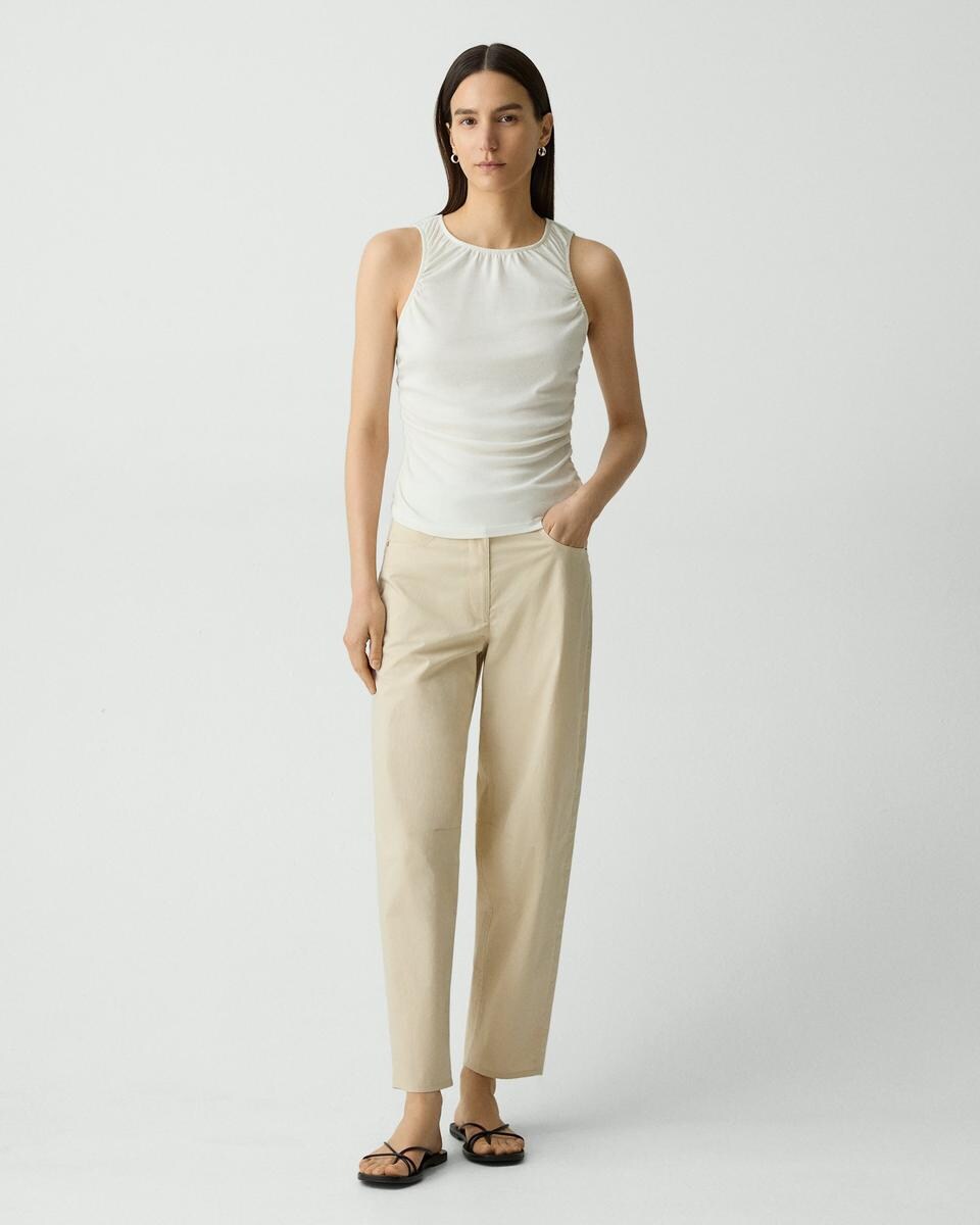 Shirred Top in Soft Rib