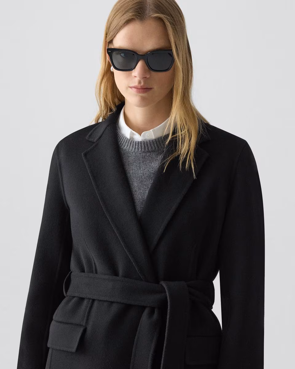 Belted Coat in Double-Face Wool-Cashmere