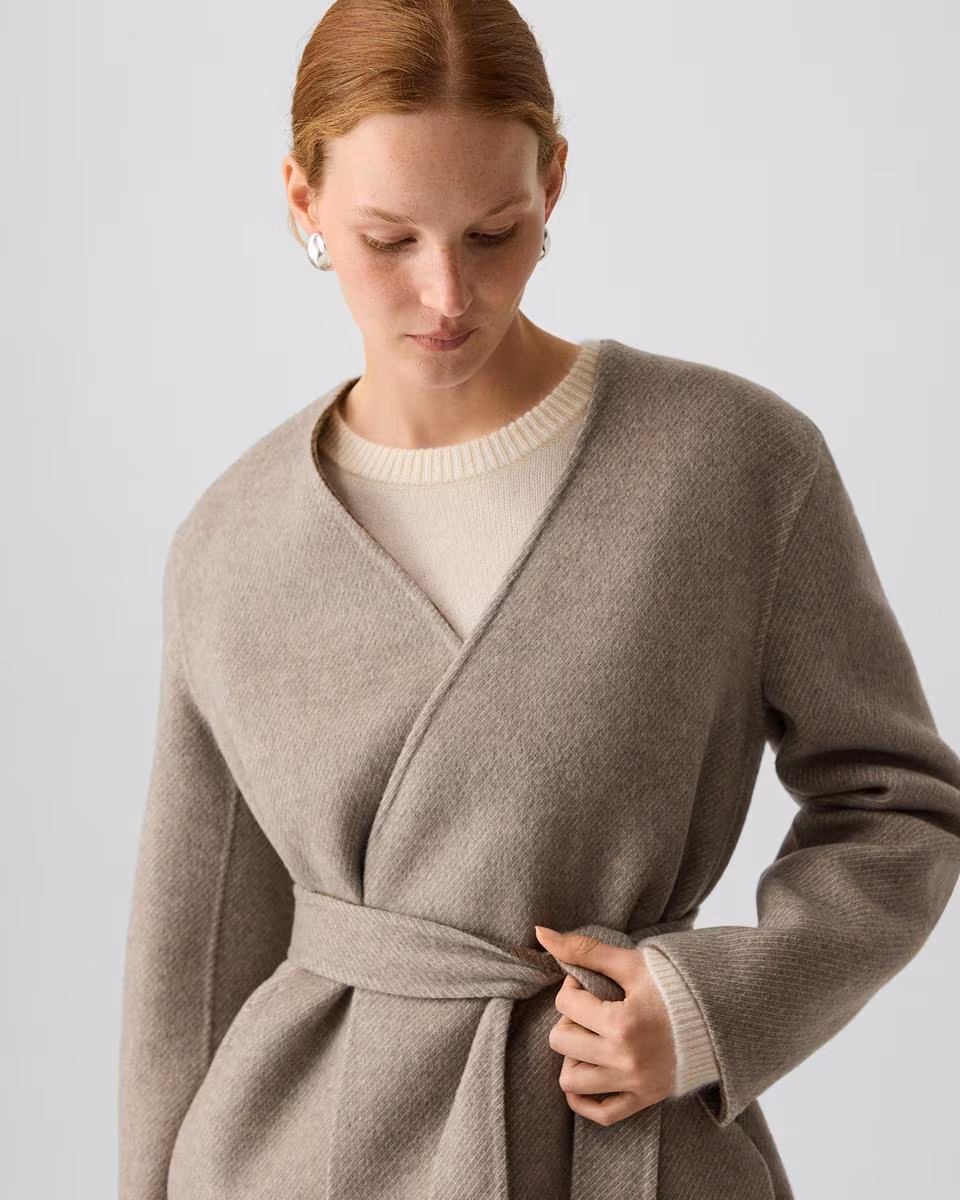 Reversible Cardigan Jacket in Double-Face Wool Twill