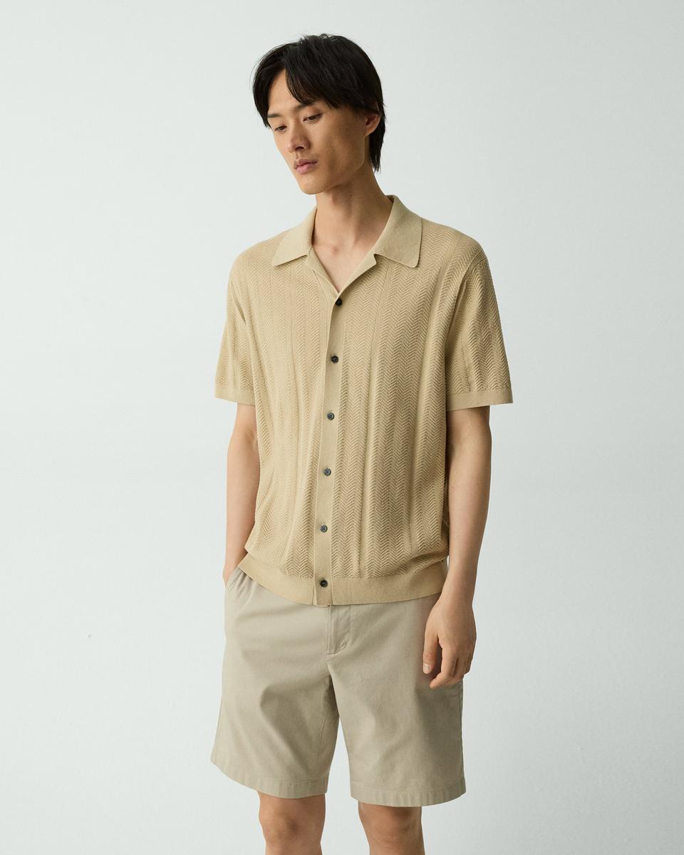 Camp Collar Shirt in Cotton Light Twist