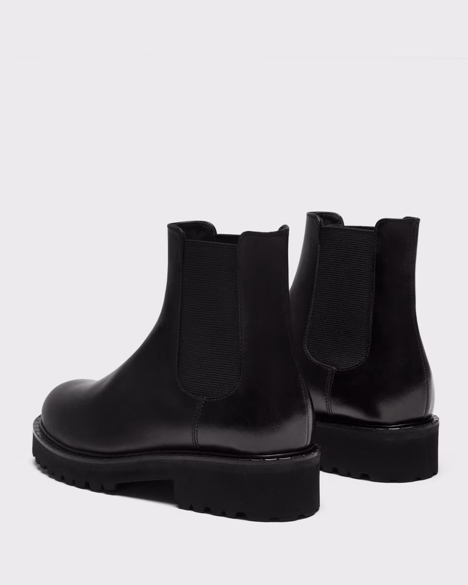 Lug Chelsea Booties in Leather