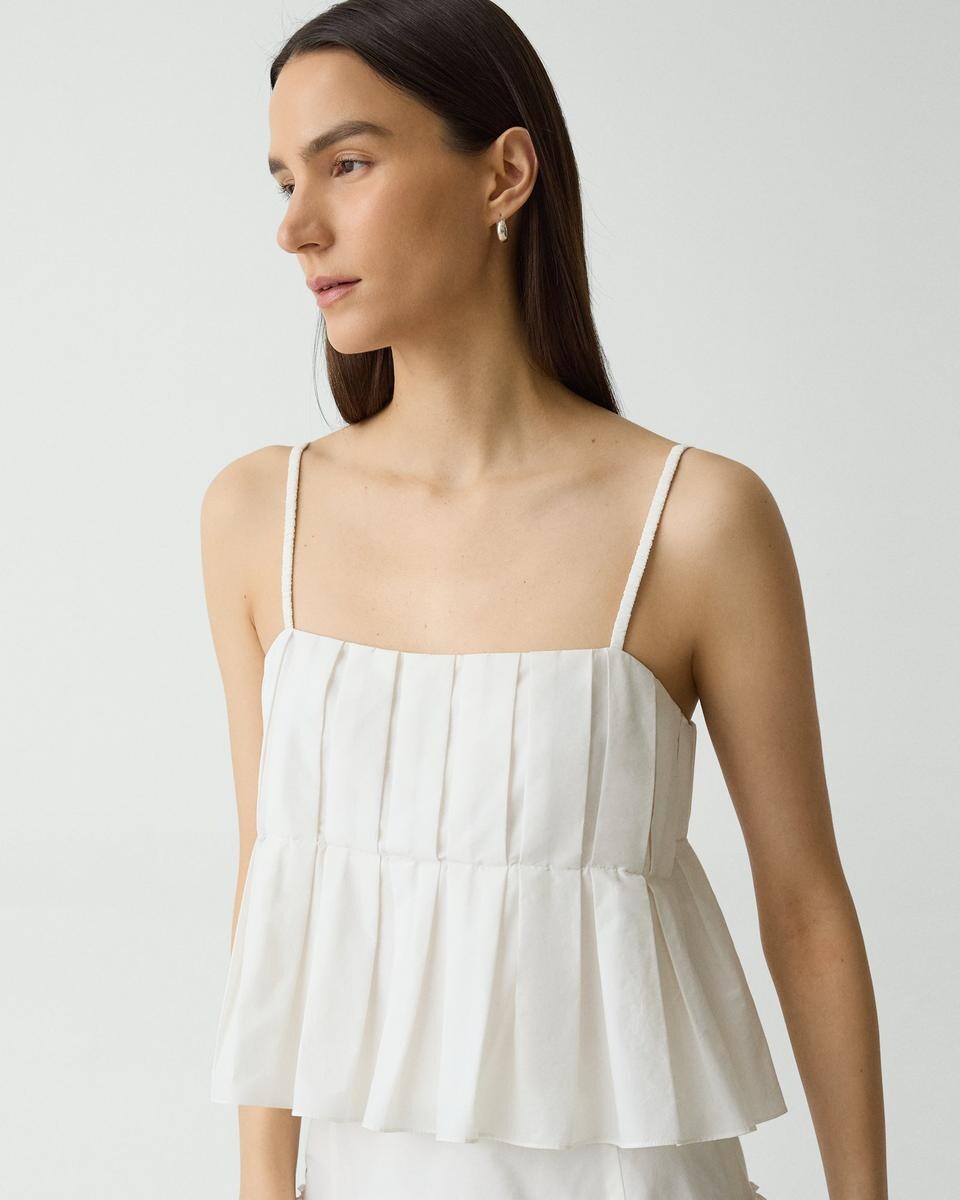 Pleated Camisole in Cotton-Blend