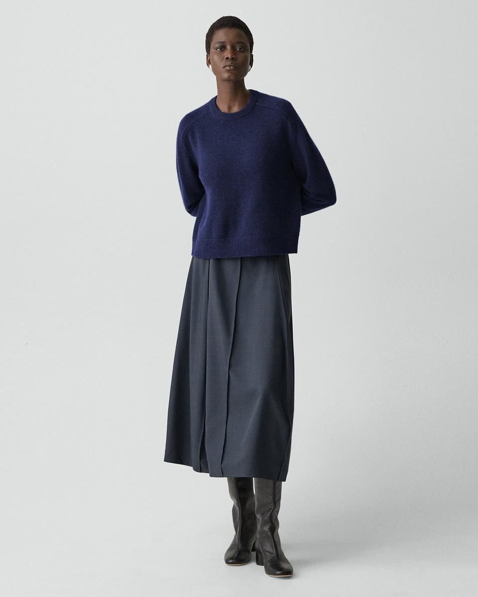 Cropped Crewneck Sweater in Cashmere