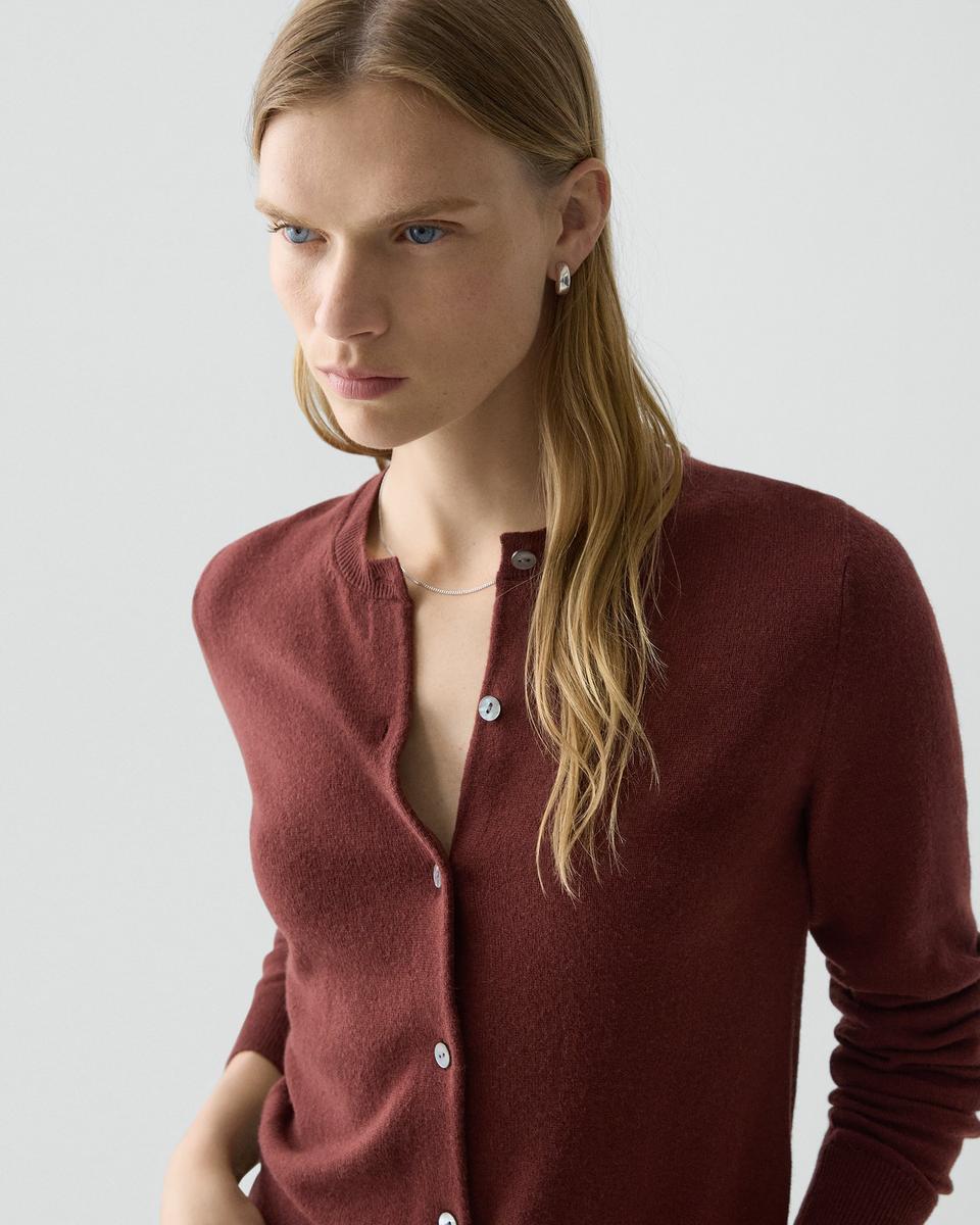 Crewneck Cardigan in Cashmere