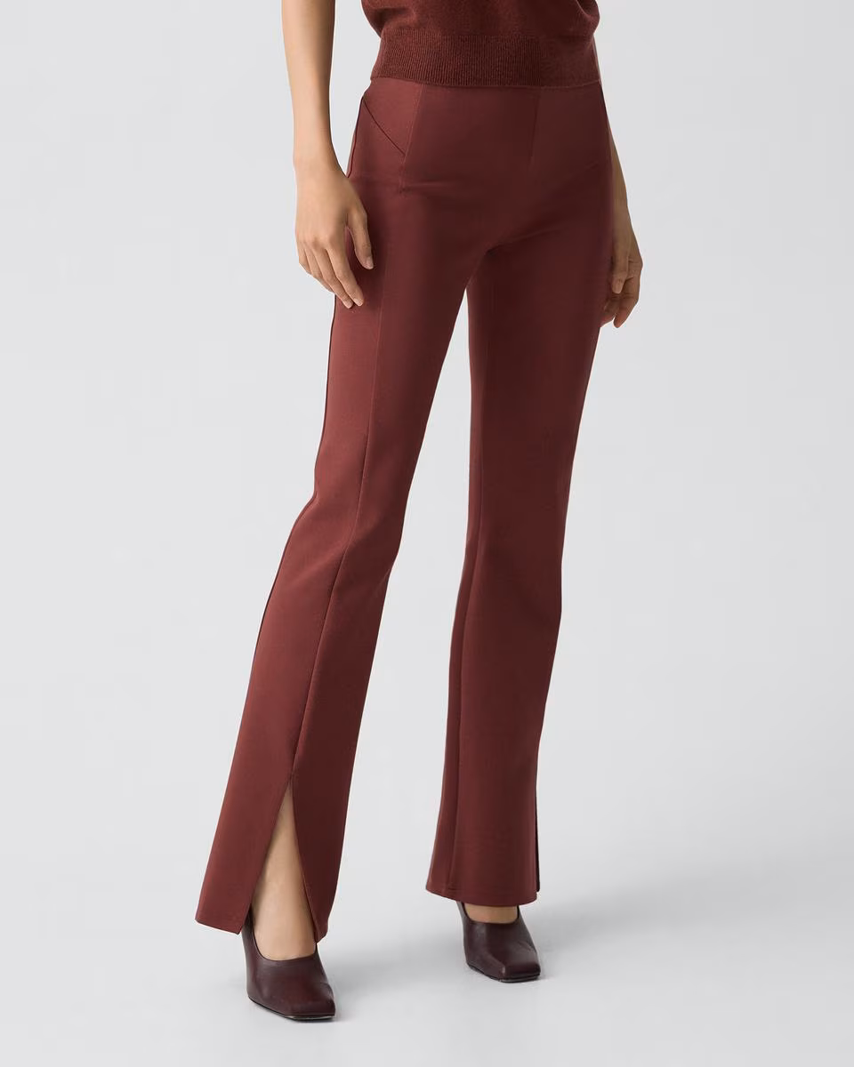 Flared Slit Legging in Motion Ponte