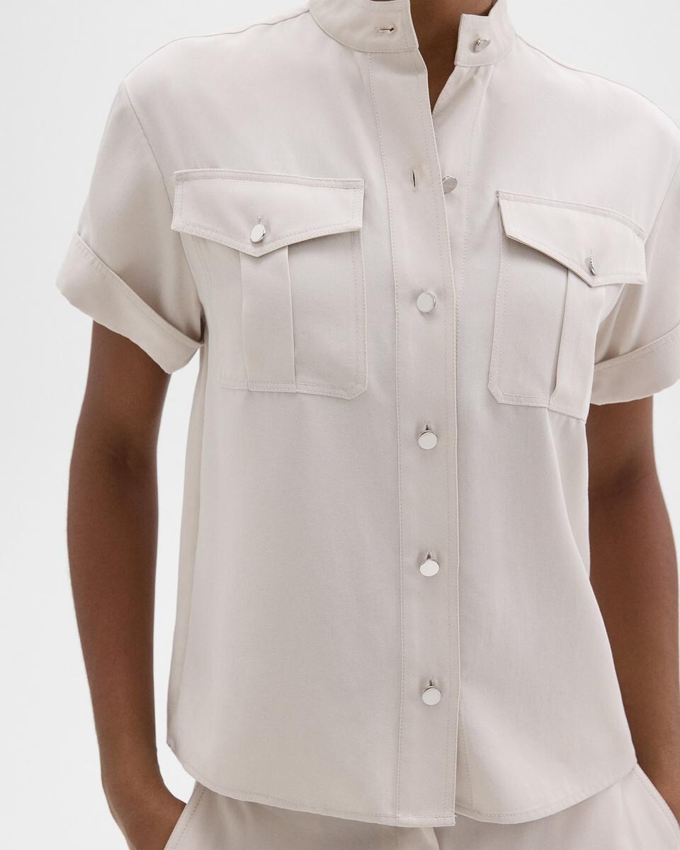 Military Shirt in Fluid Twill