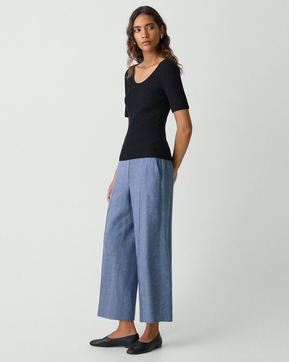 Relaxed Pull-On Pant in Fluid Linen
