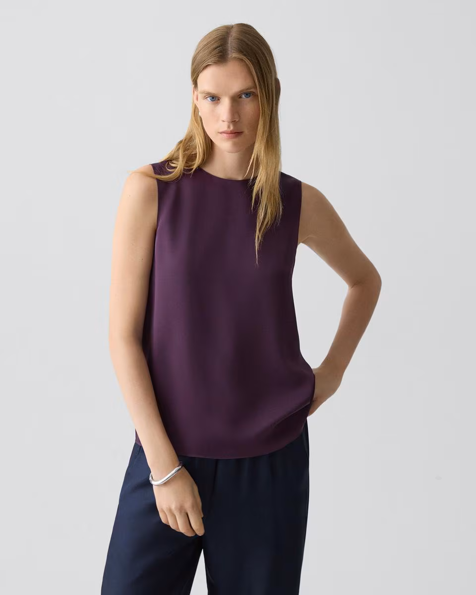 Shell Top in Silk Georgette