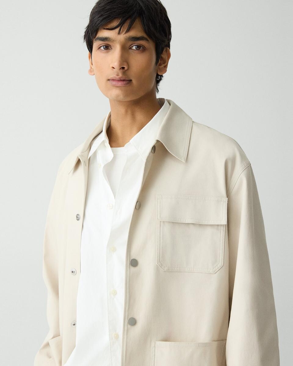 Utility Coat in Stretch Cotton Canvas