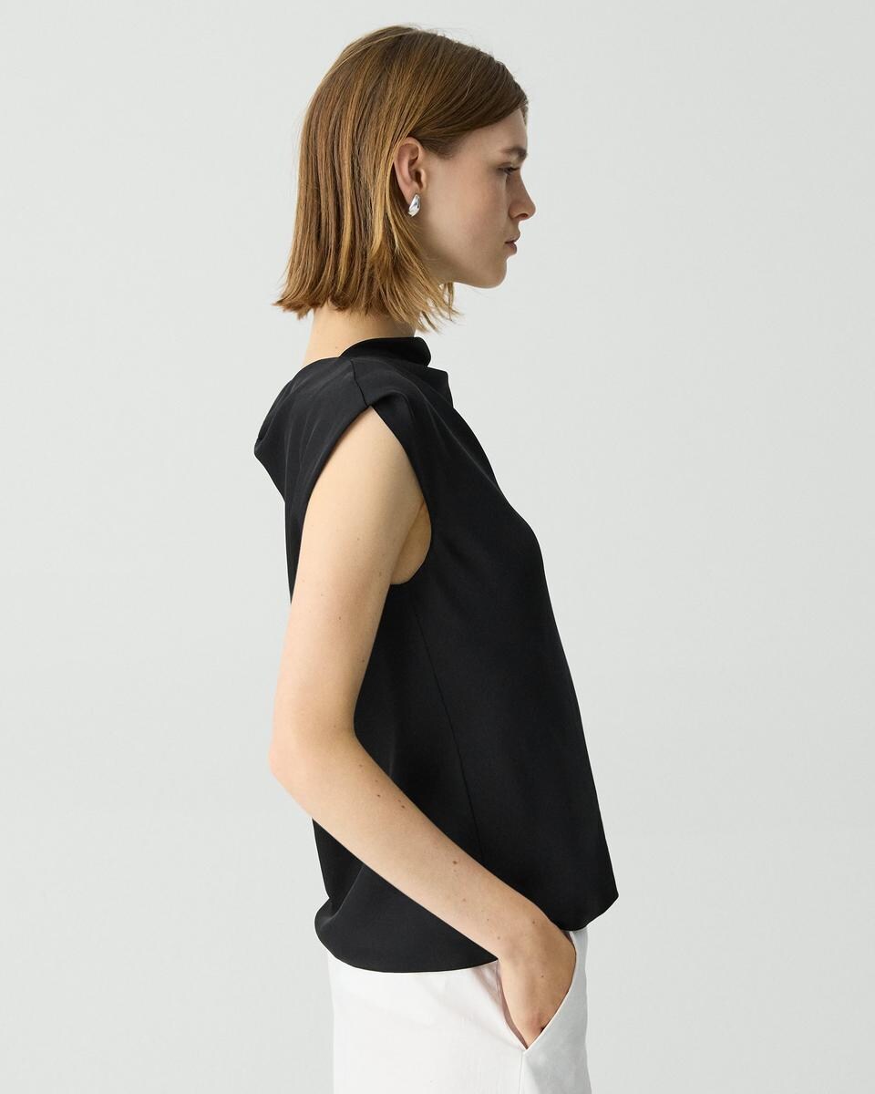 Cowl Neck Top in Silk Georgette