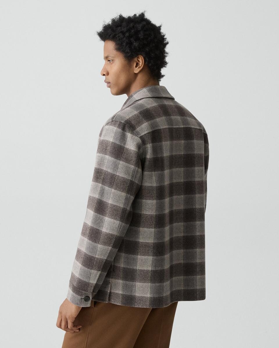 Overshirt in Checked Double-Face Wool-Cashmere