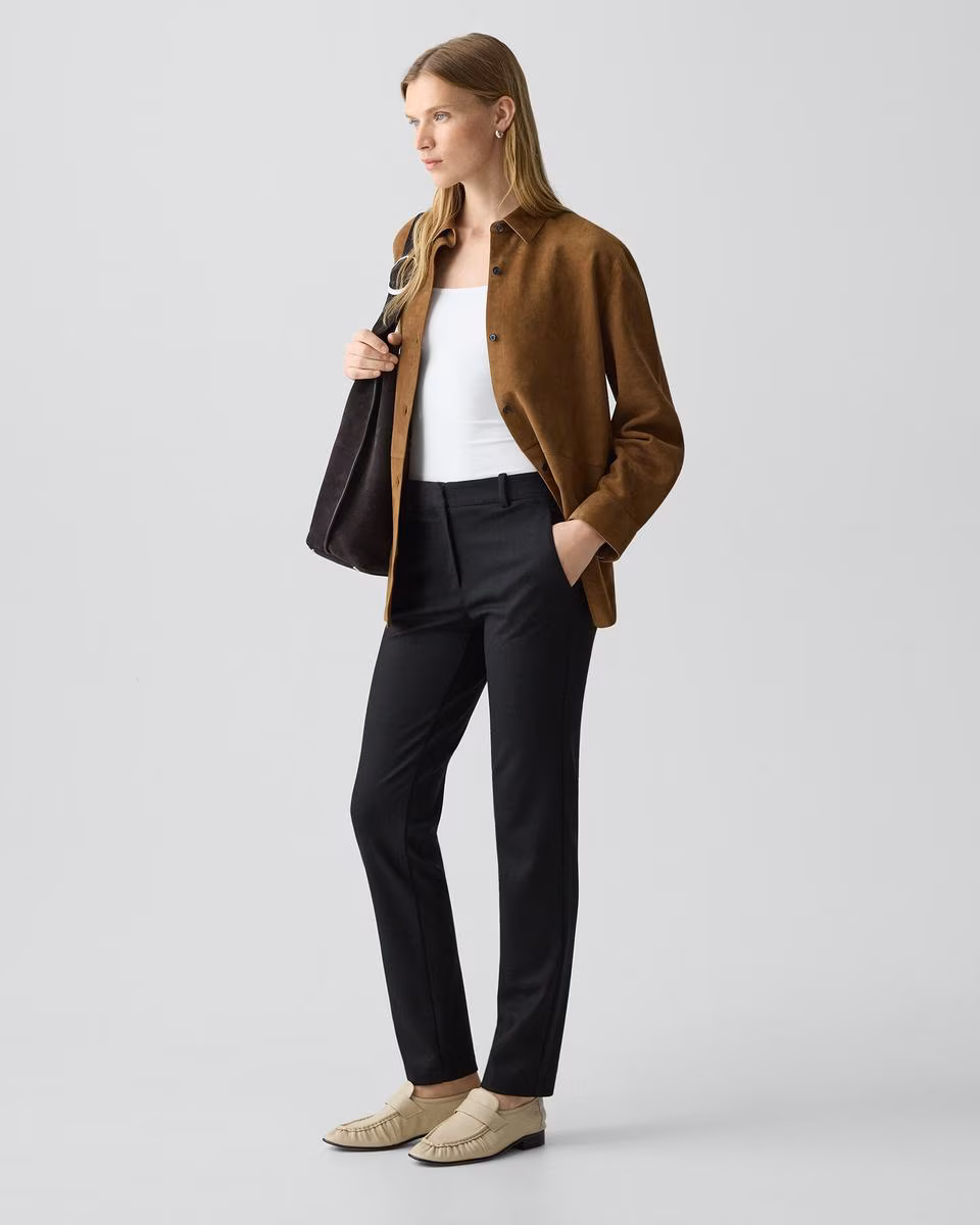 Slim Leg Pant in Wool-Blend Knit