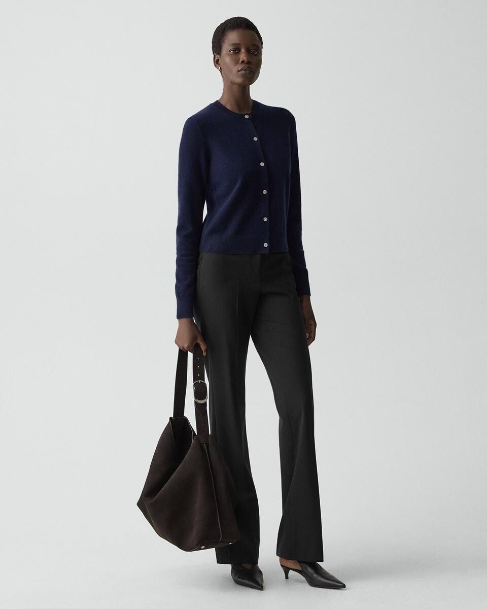 Crewneck Cardigan in Cashmere