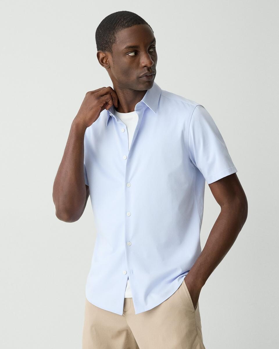 Irving Short-Sleeve Shirt in Structure Knit