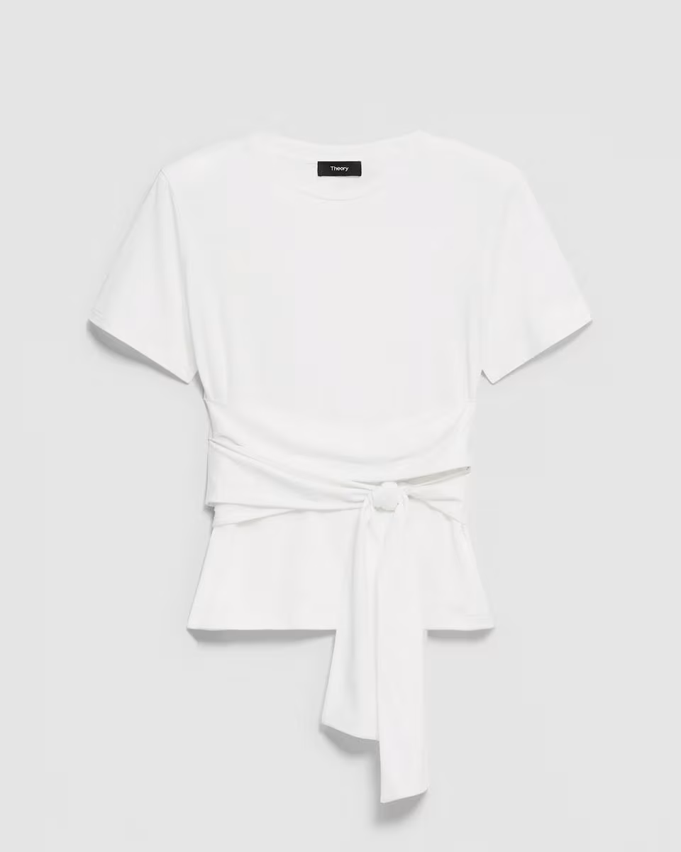 Tie-Front Tee in Cotton