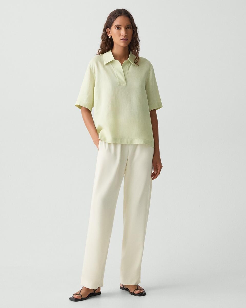 Relaxed Pull-On Pant in Satin Crepe
