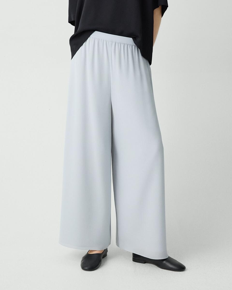 Wide-Leg Pant in Silk Georgette