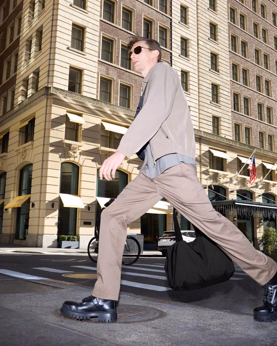 Straight Pant in Cotton-Blend Twill