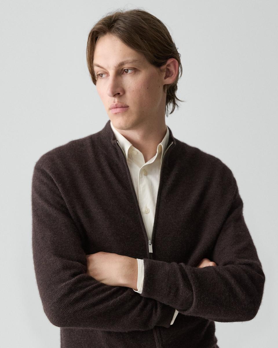 Full-Zip Cardigan in Cashmere