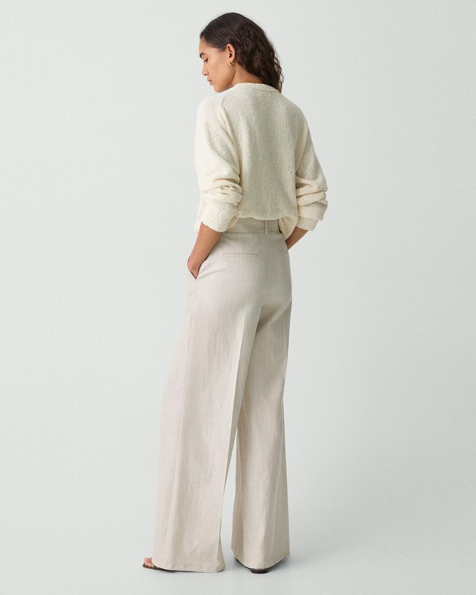High-Waist Wide-Leg Pant in Striped Canvas
