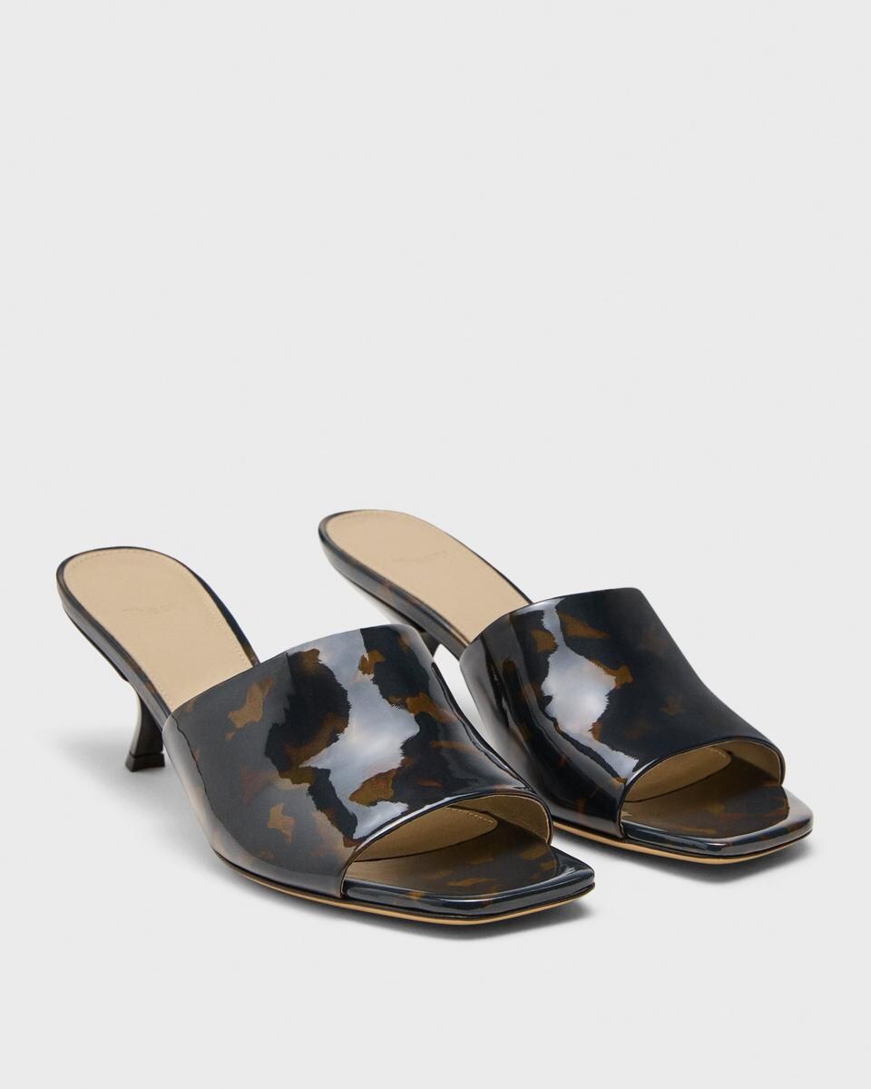 Mule Sandal in Tortoiseshell Printed Leather