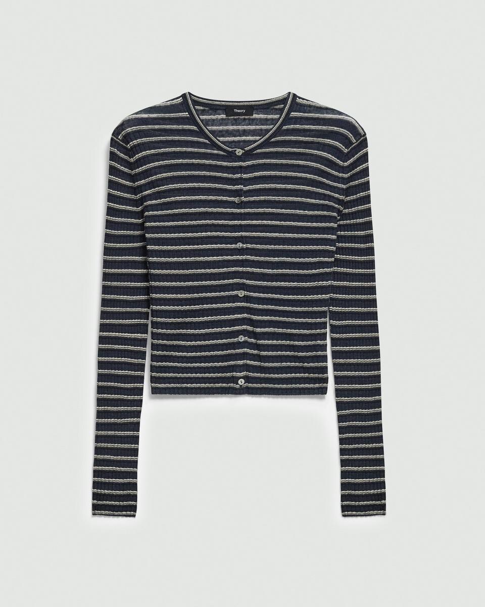 Cropped Cardigan in Linen-Blend