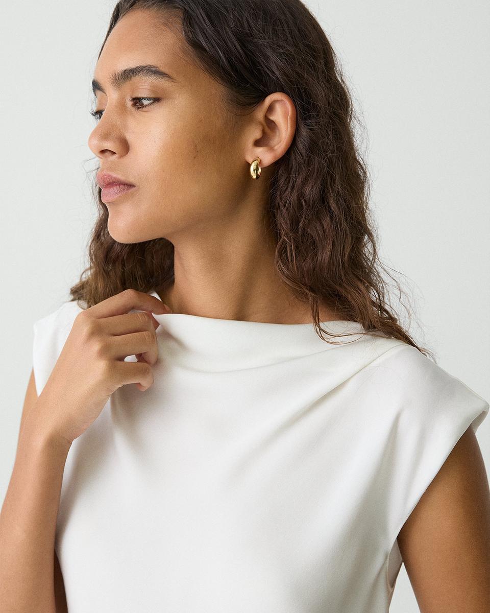 Cowl Neck Top in Silk Georgette