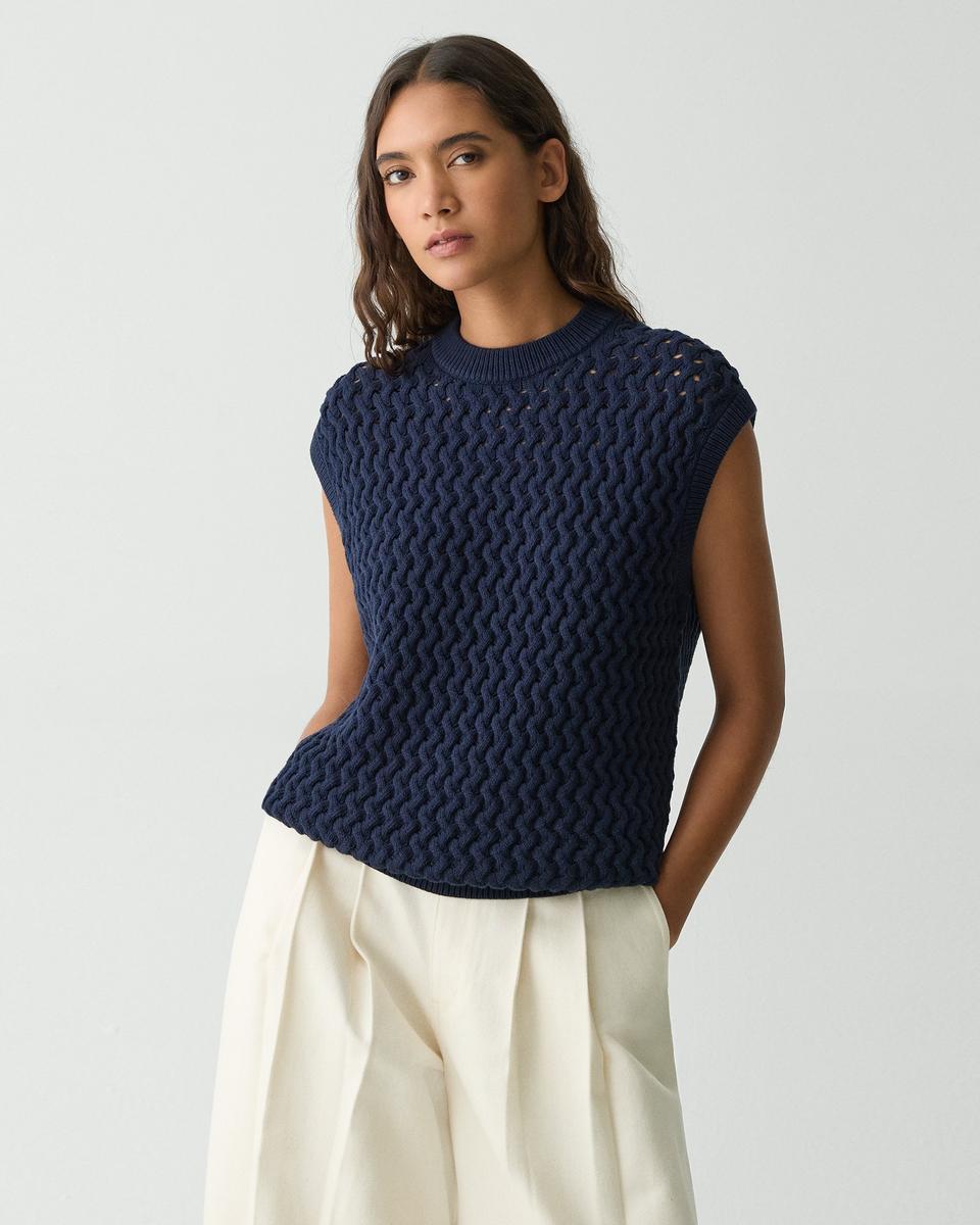 Sweater Vest in Rounded Cotton