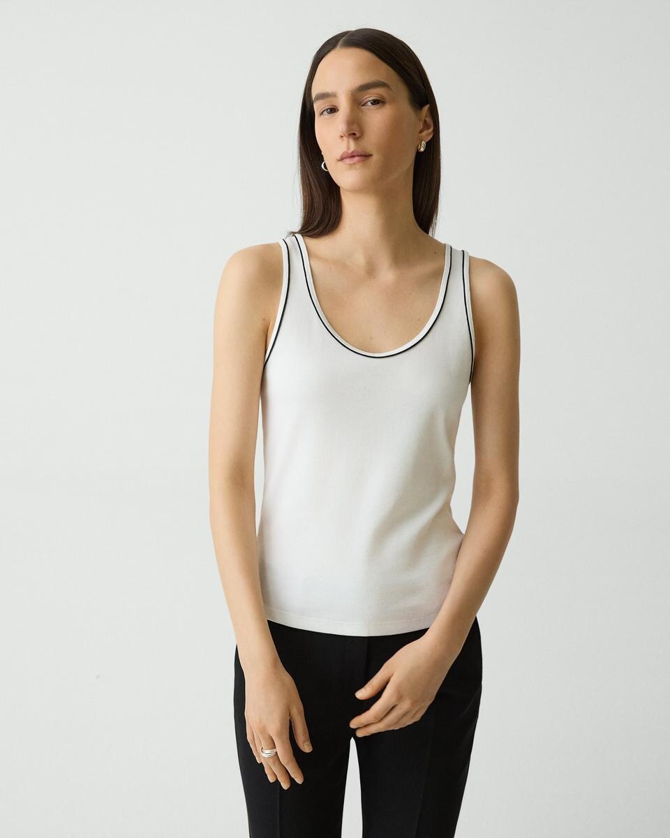 Scoop Neck Tank Top in Compact Stretch Knit