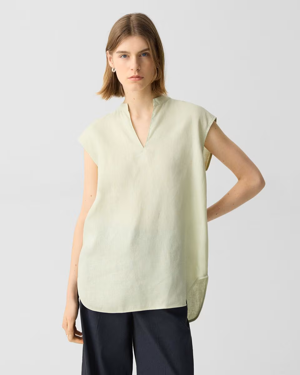 Boxy Tunic Top in Relaxed Linen
