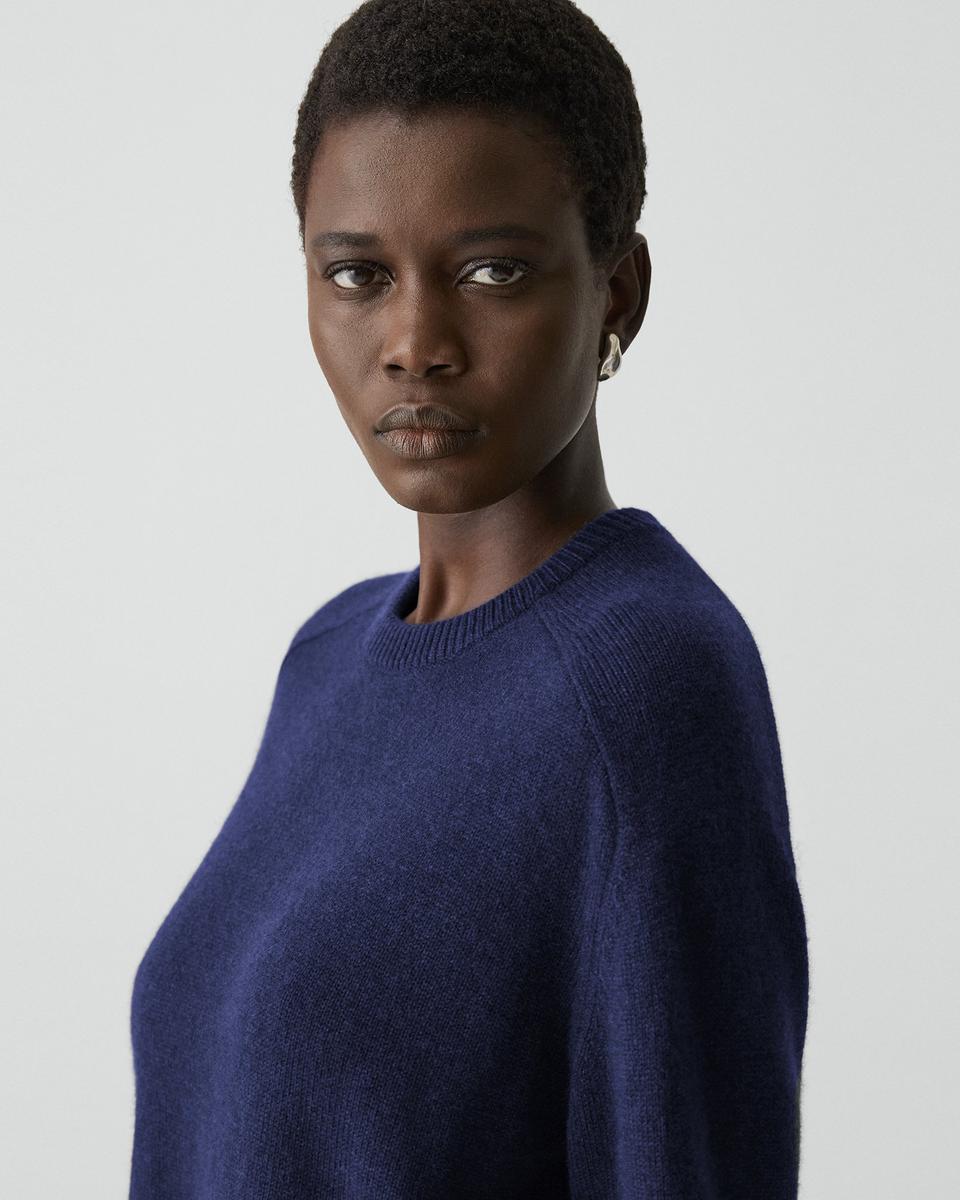 Cropped Crewneck Sweater in Cashmere