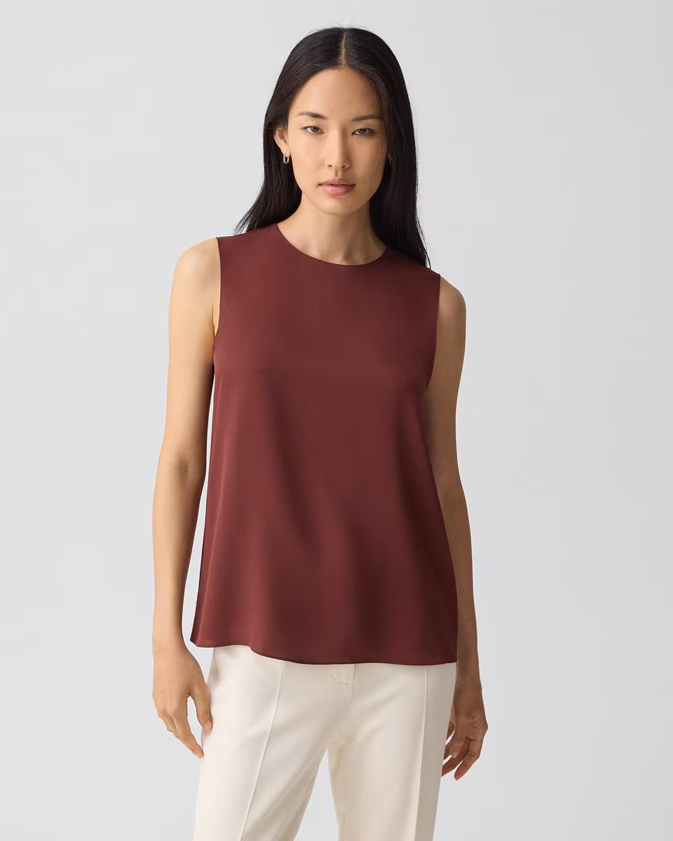 Shell Top in Silk Georgette