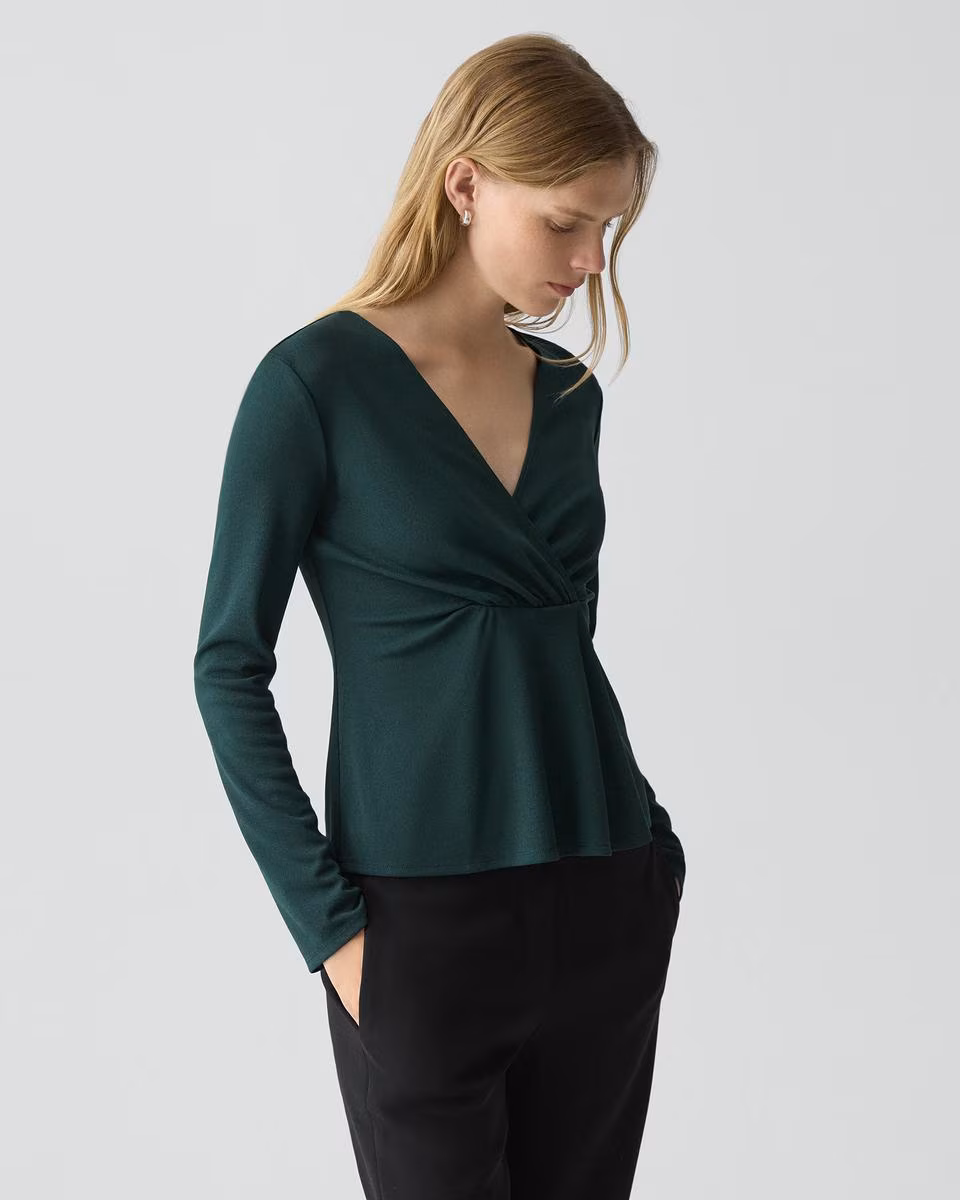 Gathered Top in Crepe Jersey