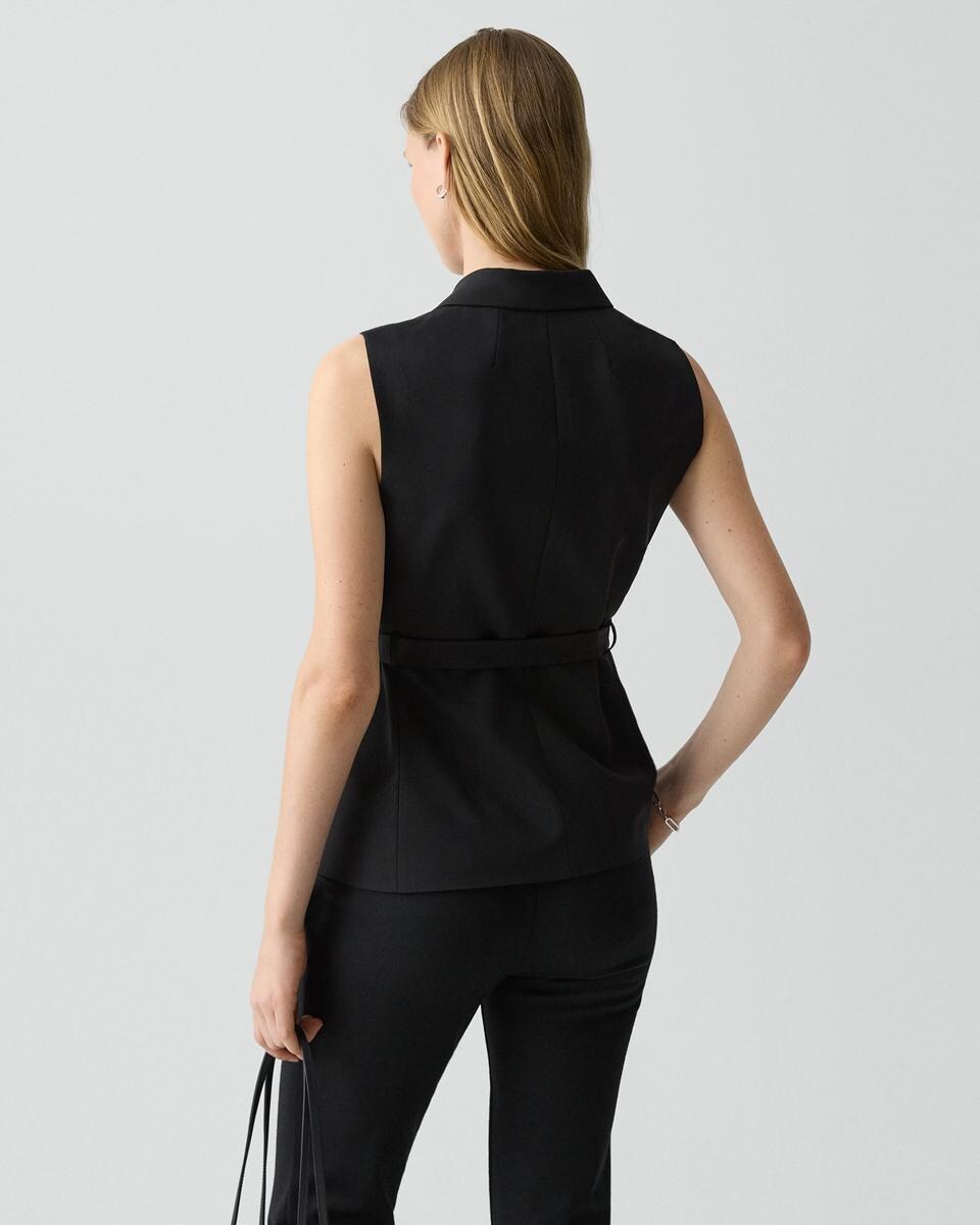 Tie Waist Vest in Good Wool