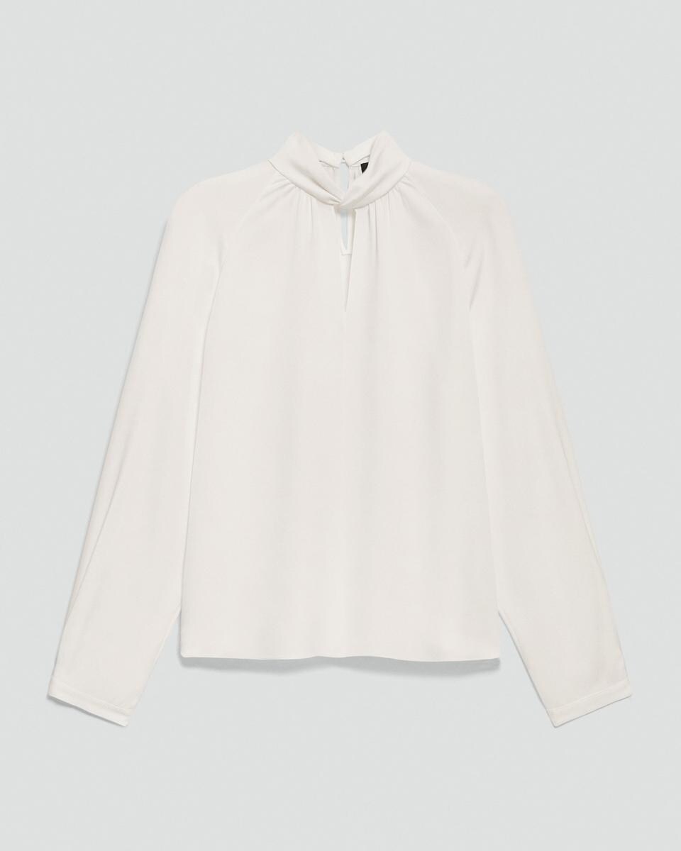 Twist Neck Top in Silk Georgette