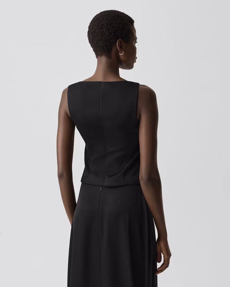 Boatneck Vest in Satin