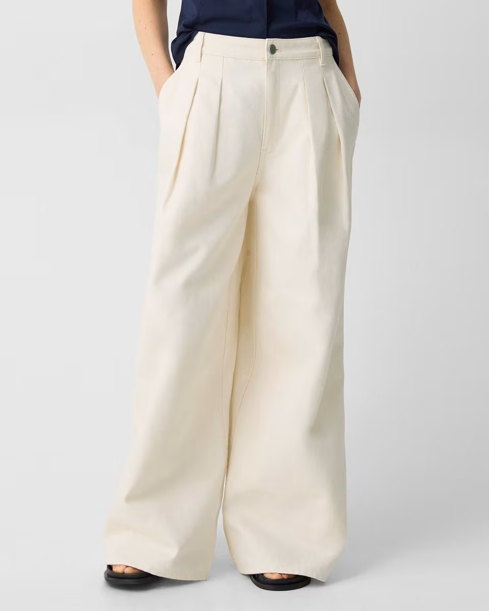 Double Pleat Pant in Denim