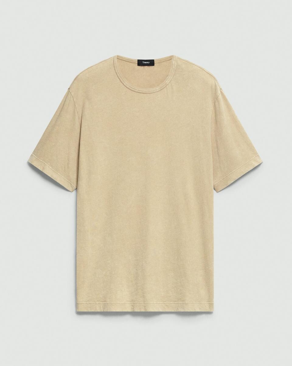 Ribbed Crewneck Tee in Fade Jersey