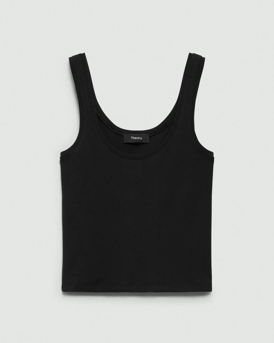 Cropped Tank Top in Stretch Nylon