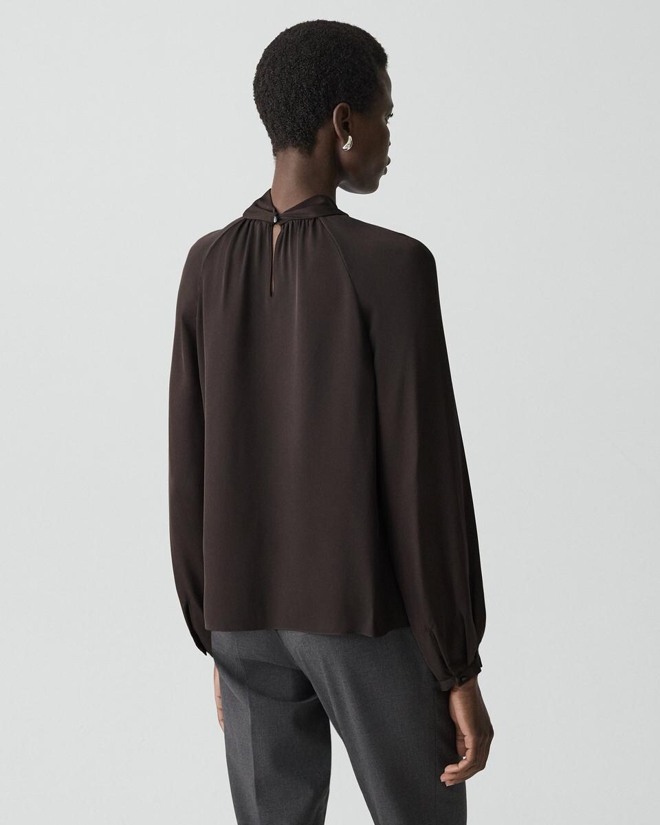 Twist Neck Top in Silk Georgette