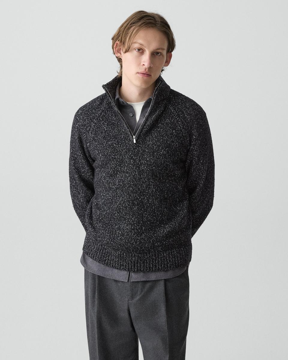 Quarter-Zip Sweater in Wool-Blend Twist