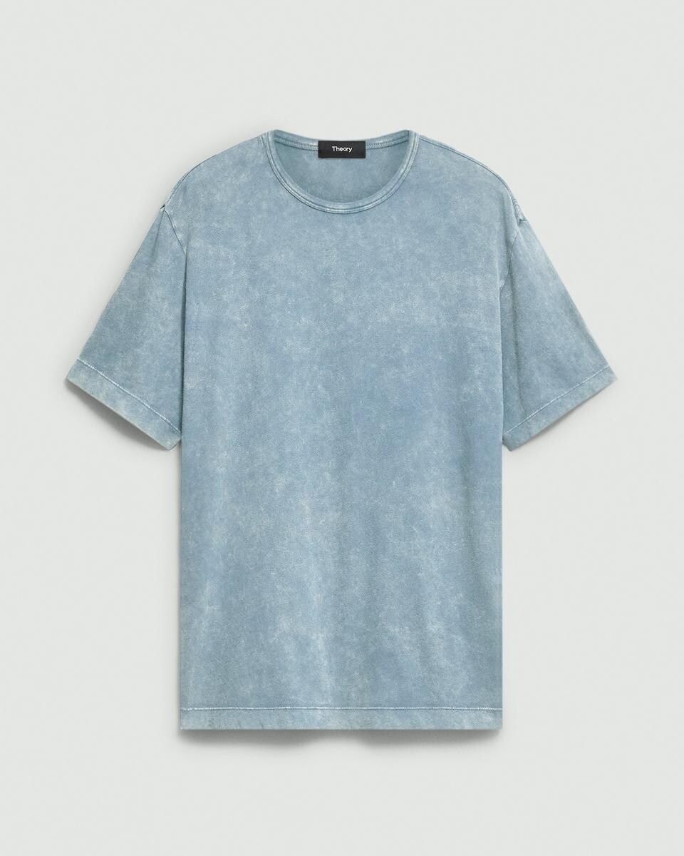 Ribbed Crewneck Tee in Fade Jersey