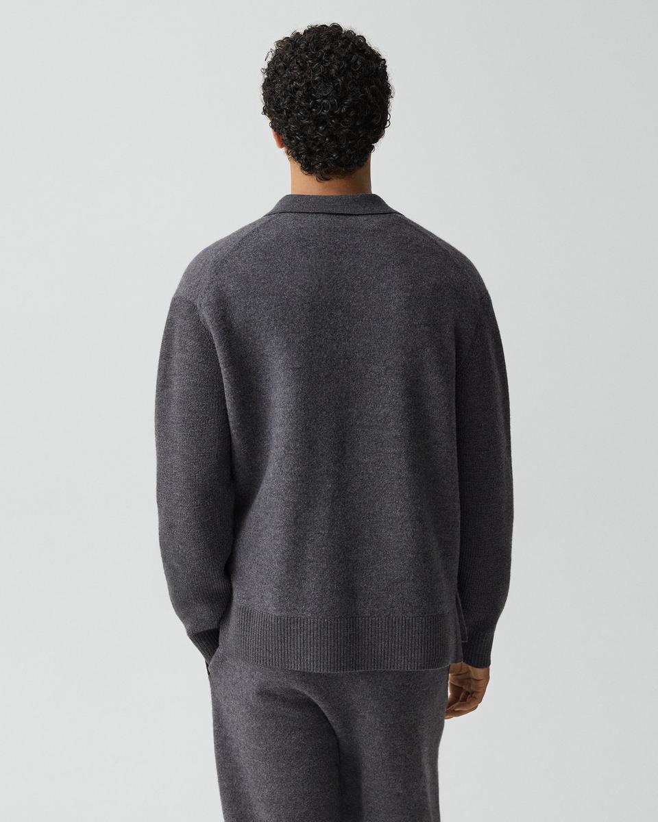 Polo Sweater in Boiled Wool